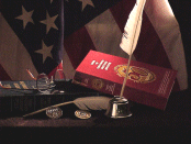 Book, Flag, Feather Pen, Jag Image
